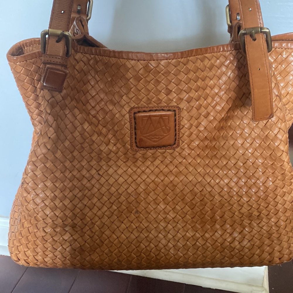 Brown leather bag. Imalatesta brand leather.